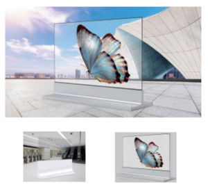 Màn hình video  trong suốt hai mặt OLED